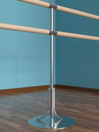 Кронштейн мобильный двухрядный на круглом основании из нержавеющей стали