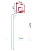 Баскетбольная стойка двухопорная с трен.щитом из метал. листа и усиленным кольцом