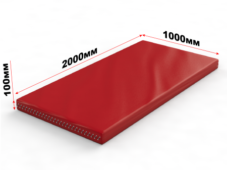 Мат гимнастический 2000х1000х100 мм на шнуровке (красный)
