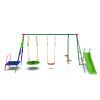 Детский комплекс DFC MULTIPLAY качели: планер, верёвочные, гнездо; мини-батут и горка