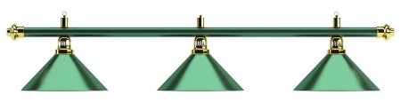 Лампа на три плафона «Allgreen» D35 (зелёная штанга, зелёный плафон D35см)