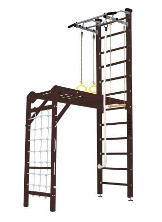 Шведская стенка Kampfer Union Ceiling (№5 Шоколадный Высота 3 м белый антик турник)