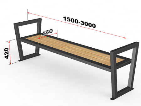 Скамья для улицы без спинки "Трапеция"
