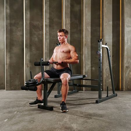 Скамья со стойками под штангу DFC D709