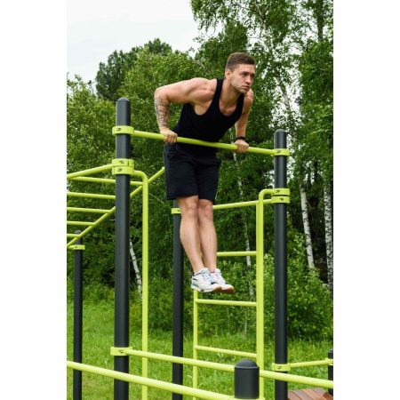 W237 Воркаут (рукоход, швед. стенка, 2 переклад., переклад. верт., накл. скамья, брусья) ZAVODSPORTA