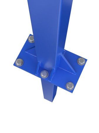 Баскетбольная стойка разборная одноопорная (со съёмной закладной) с трен. щитом 1200х900 мм из оргстекла 10 мм и масс. кольцом