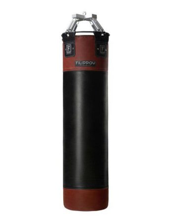 Боксёрский мешок «onePRO FILIPPOV» Ø40 из натуральной кожи Черный/Коричневый 110см/40см/43-45кг