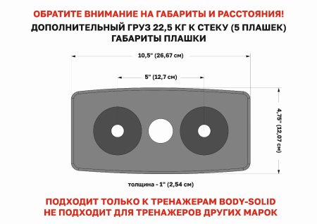 Дополнительный груз 22,5 кг к стеку (5 плашек)