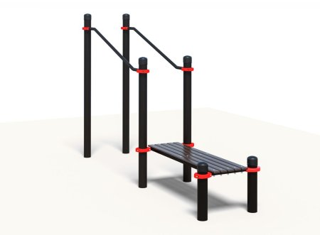 Брусья в подъем со скамьей