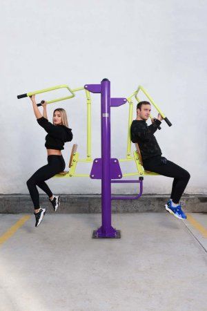 S-1056 Уличный тренажер Тяга Сверху - Жим от груди ZAVODSPORTA