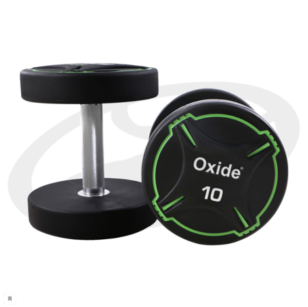 Круглые полиуретановые гантели Oxide Fitness ODB01 - (от 2,5 до 50кг.)