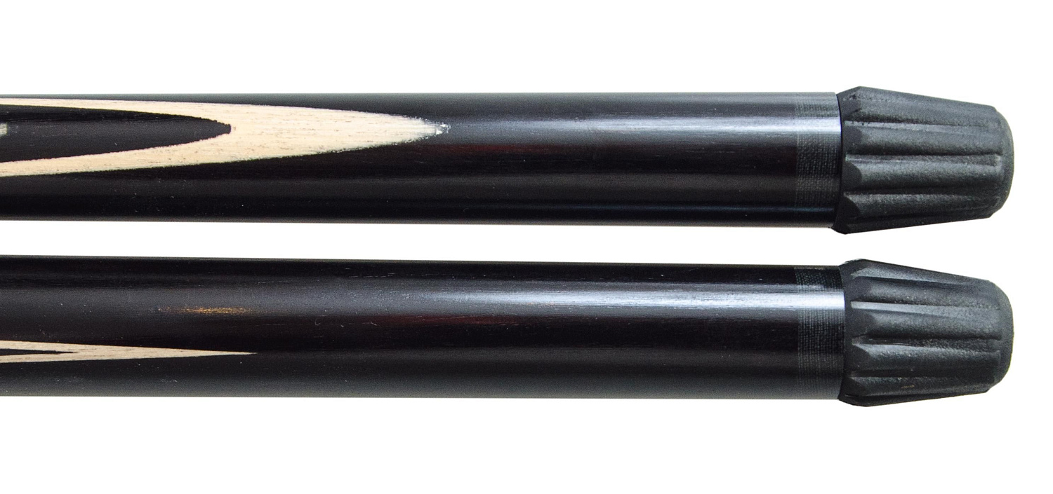 Кий для русского бильярда 2-pc «Мастер» (чёрный граб, граб), гравировка «Плетенка и карты с коронками»
