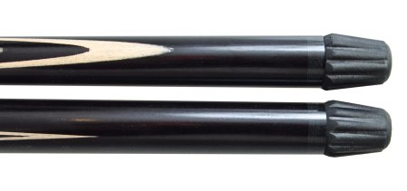 Кий для русского бильярда 2-pc «Мастер» (чёрный граб, граб), гравировка «Плетенка и карты с коронками»