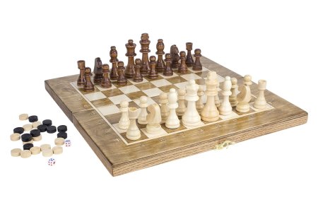 Шахматы + Шашки + Нарды 3 в 1 "Сенатор 3", 50 см, ясень, Partida