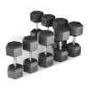 Ряд гантелей гексагональных UNIX Fit обрезиненных от 12,5 до 30 кг