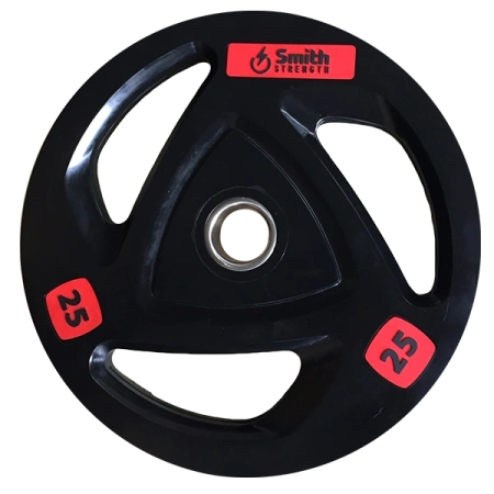 Диск для штанги Smith c 3-м хватом, обрезиненный 25 кг.