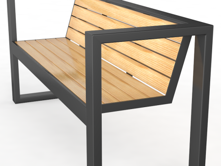 Скамья для улицы "Квадрат" со спинкой