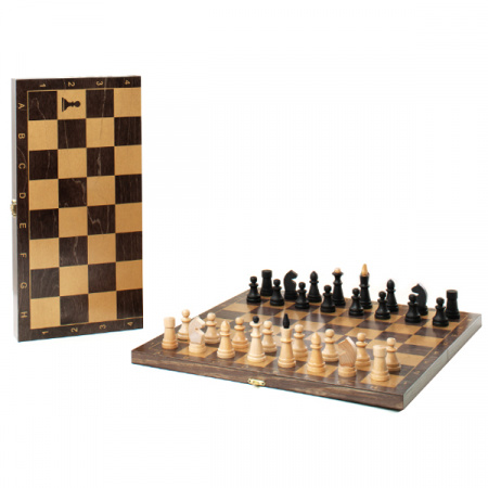 Шахматы обиходные "Объедовские" с малой деревянной доской венге рисунок золото "Классика"