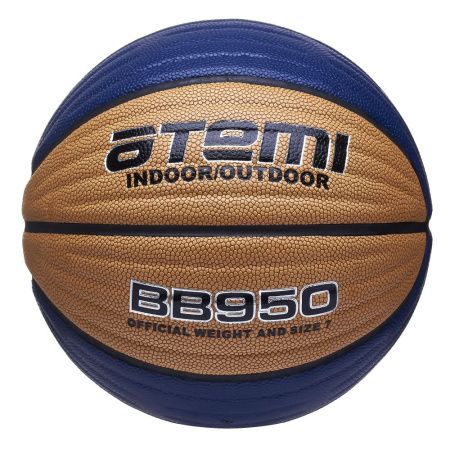 Мяч баскетбольный Atemi, р. 7, синтетическая кожа PVC Foam, 8 панелей, BB950, окруж 75-78, клееный
