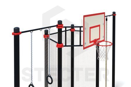 Уличный комплекс для гимнастики и баскетбола