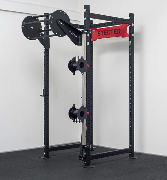 Канатный тренажер  "Двойная бочка" с регулировочной стойкой + канат (20м)