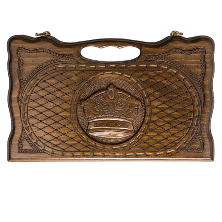 Нарды резные "Корона" с ручкой 30, Haleyan
