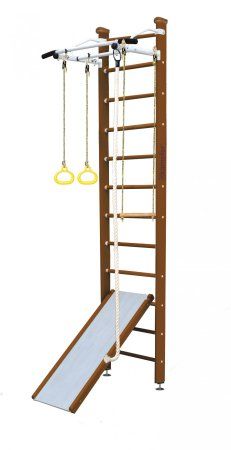 Шведская стенка Kampfer Ride Ceiling (№2 Ореховый Высота 3 м белый турник)