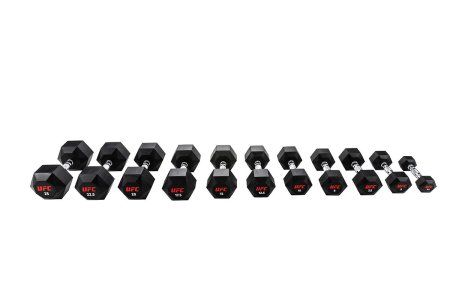 Комплект обрезиненных октагональных гантелей 5 пар от 10 до 20кг UFC Octagon Dumbbell