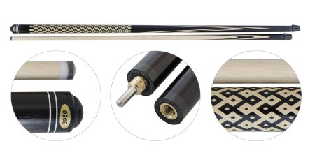 Кий для русского бильярда 2-pc «Мастер» (чёрный граб, граб), гравировка «Бесконечность»