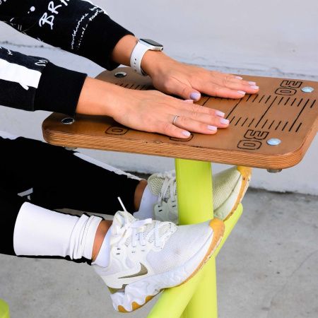 F-1703 Уличный тренажер Растяжка сидя с мерной шкалой ZAVODSPORTA