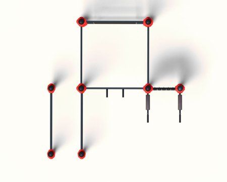 Комплекс из шведской стенки, брусьев, турников и тренажера брусья – пресс (PAW-53)