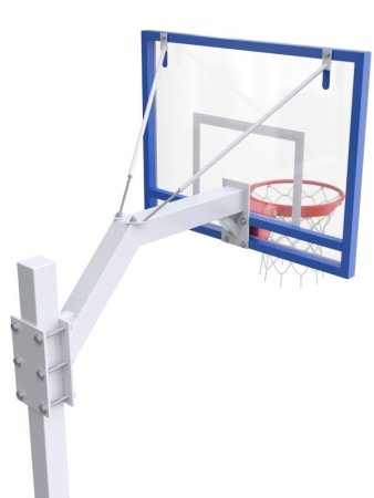 Баскетбольная стойка регулируемая разборная с трен. щитом 1200х900 мм из оргстекла 10 мм и масс. кольцом