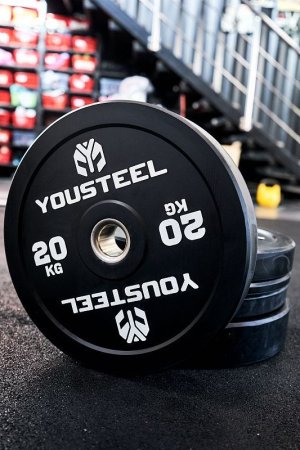 Диск YOUSTEEL EVO BUMPER PLATE 20 кг., чёрный