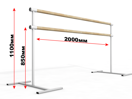 Станок хореографический мобильный двухрядный на Н-образном основании