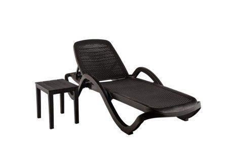 Шезлонг Ellastik Plast Capri Плетеный 195x73x41 (шоколадный)