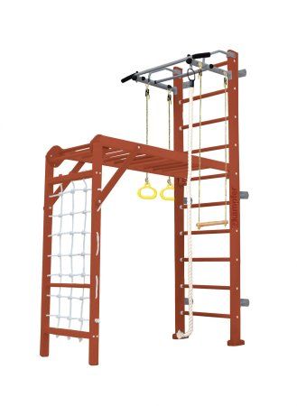 Шведская стенка Kampfer Union Wall (№4 Вишневый Стандарт белый антик турник)