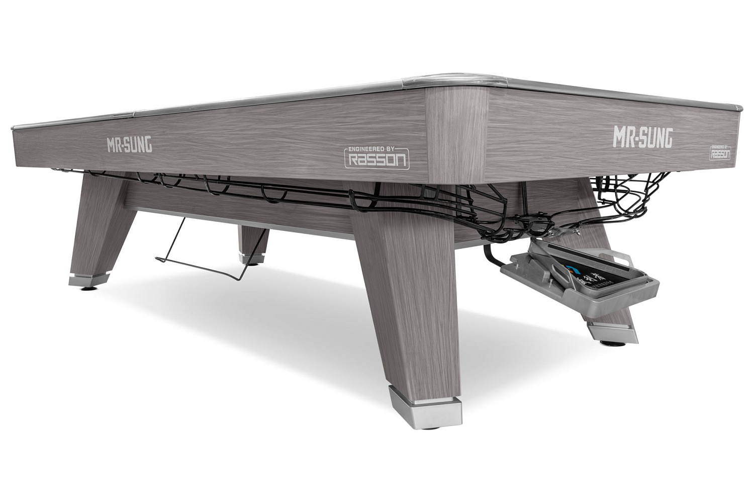 Бильярдный стол для пула "Rasson Acurra" 9 футов (серый, сланец 25 мм) в комплекте с плитой, аксессуары и сукно