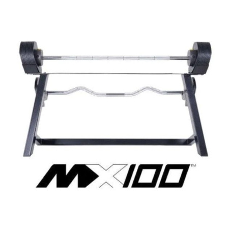 Комплект штанг регулируемых MX Select MX-100, 12,7 – 45.3 кг со стойкой, черный