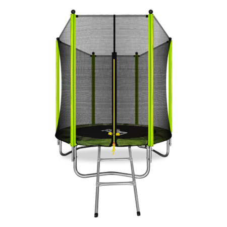 Батут ARLAND 6FT с внешней сеткой и лестницей (Light green)