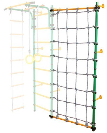 Стойка-сетка Юный Атлет Пристенная (зеленый/желтый)
