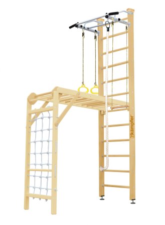 Шведская стенка Kampfer Union Ceiling (№1 Натуральный Высота 3 м белый турник)