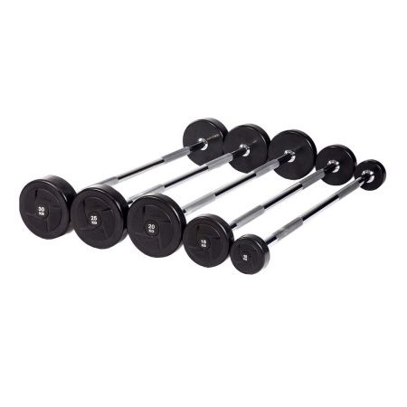 Набор прямых обрезиненных штанг (шаг 5 кг, 5 шт) PROFI-FIT 10-30 кг