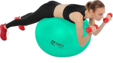 Мяч для фитнеса «ФИТБОЛ-75» с насосом, мятный