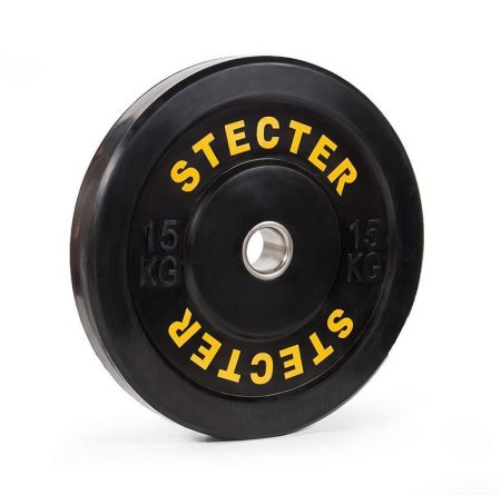 Диск 15 кг. каучуковый STECTER rubber bumper plates