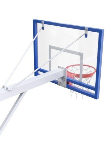 Баскетбольная стойка с тренировочным щитом 1200х900 мм из оргстекла 10 мм и массовым кольцом 