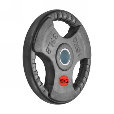 Диск VictoryFit 51 мм. обрезиненный с 3-мя хватами, 15 кг