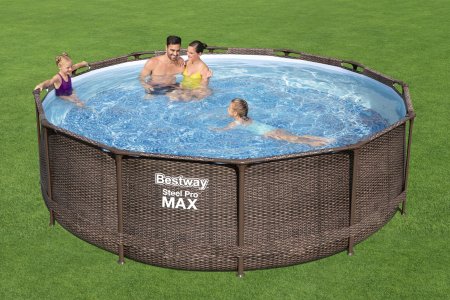 Каркасный бассейн Bestway Steel Pro MAX Ротанг 56709 (366х100, с фильтр-насосом)