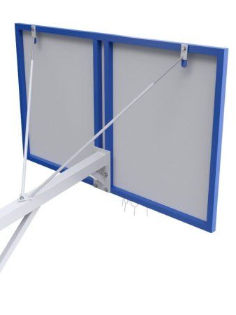 Баскетбольная стойка двухопорная с щитом 1800х1050 мм из метал.листа и массовым кольцом