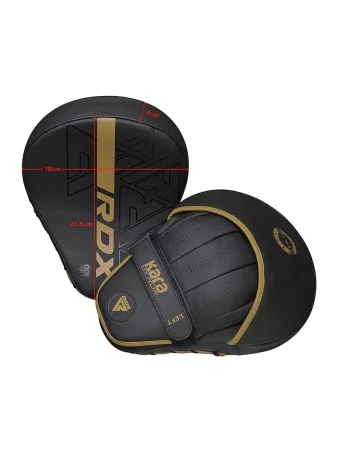 Лапы боксерские изогнутые RDX Kara FPR-F6 черн/золот.мат.
