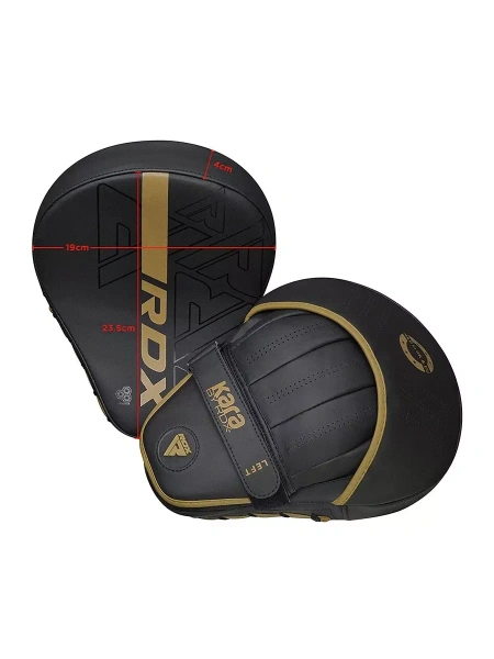 Лапы боксерские изогнутые RDX Kara FPR-F6 черн/золот.мат.